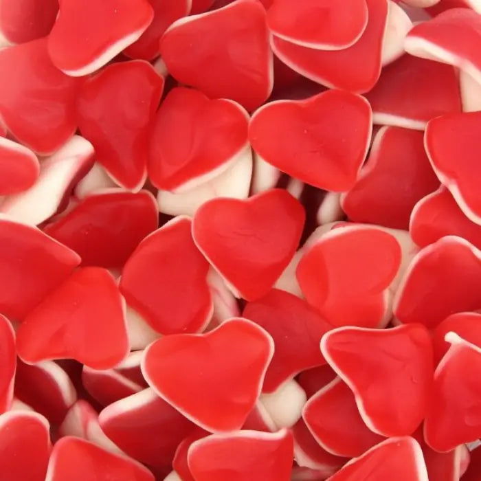 Coeur rouge et blanc lisse / 100g