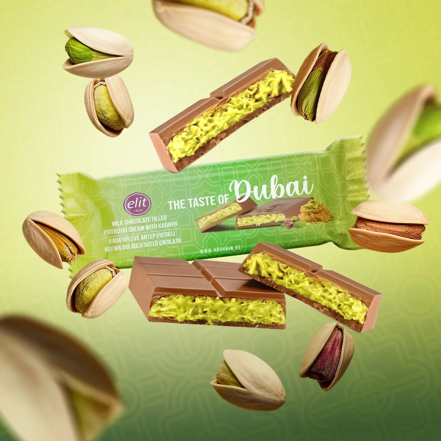 Elit Dubai chocolat au lait, pistache, kadayif (30g)