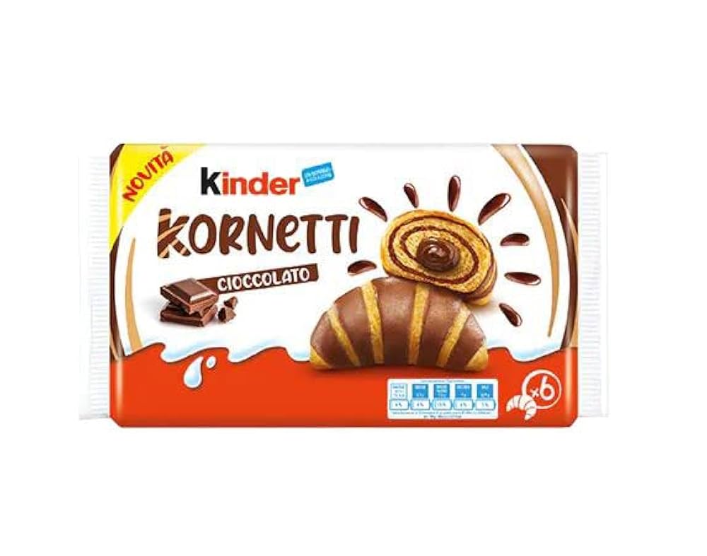 Paquet de 6 croissant kinder Kornetti au chocolat 270g