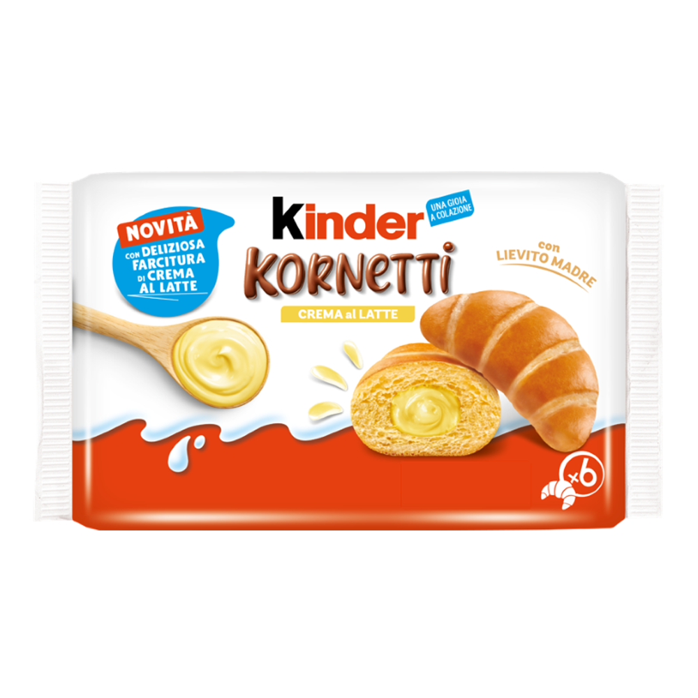 Kinder Kornetti croissant fourrés à la crème au lait / vendu à l’unité (NEW)