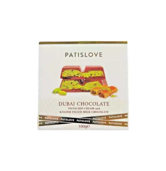 Dubai Kadayif Chocolate with pistachio / 100g (tablette de chocolat au lait pistache et knafeh croquant)