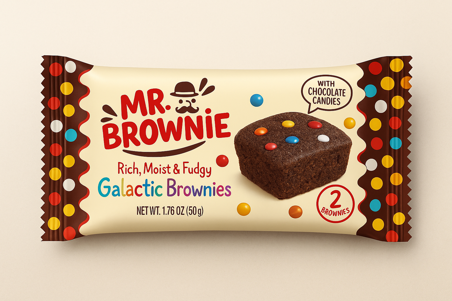 Mr Brownie Galactic / 50g ( 2 Brownie dans le paquet)