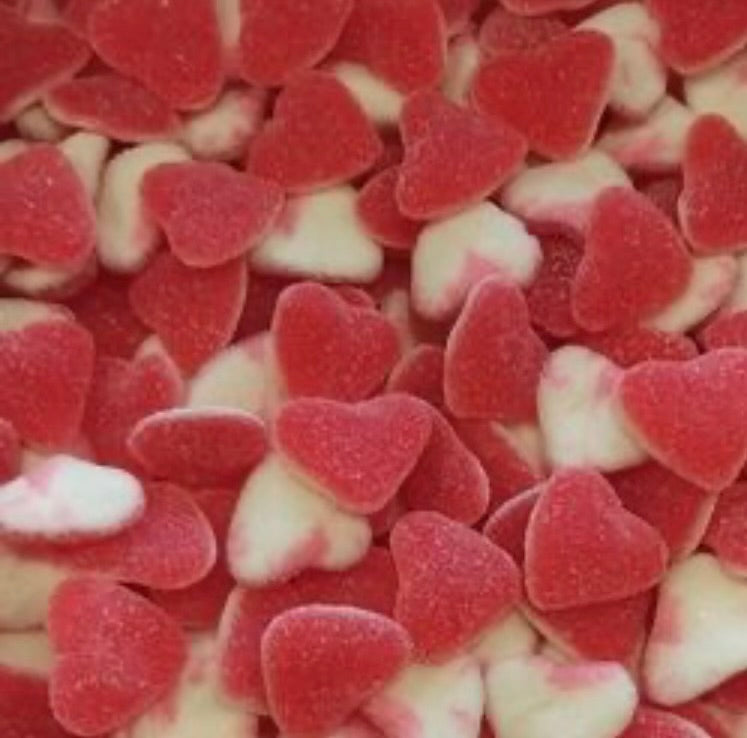 Coeur rouge et blanc sucré / 100g